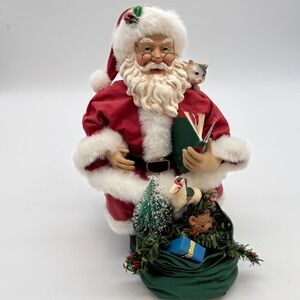 Vintage 1998 Clothtique Possible Dreams Santa Figurine Kitten Toy Bag‎ Christmas